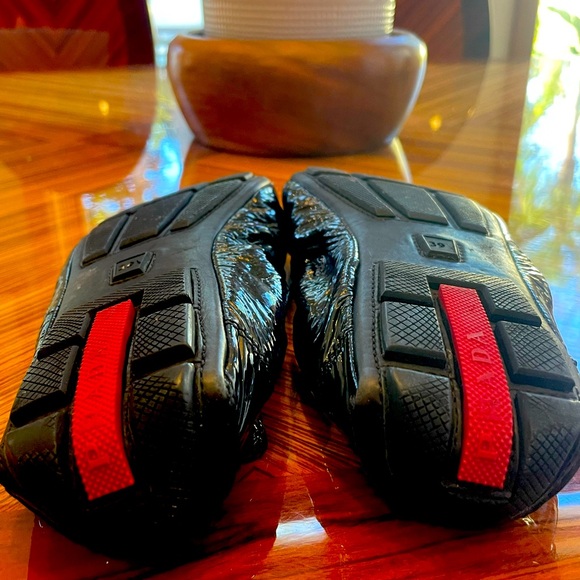 Prada sport black ballerina ballet flat shoe patent leather AUTHENTIC from Saks - Picture 8 of 11